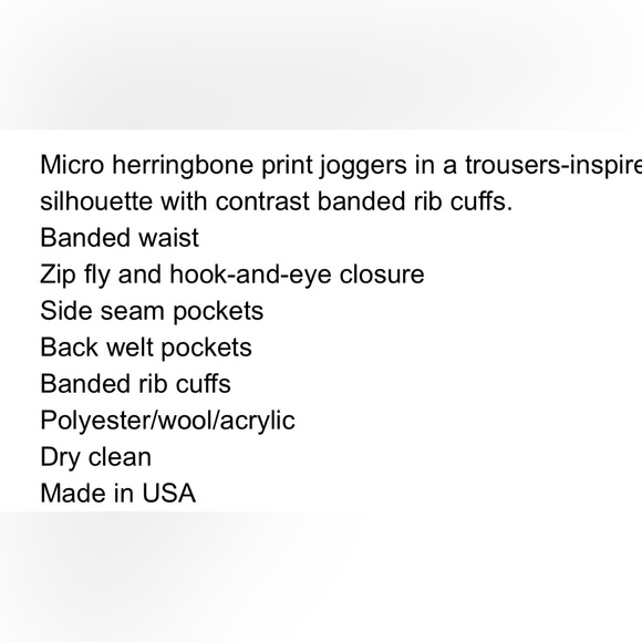 Veronica Beard Frazier joggers, black/ white herringbone. - Picture 7 of 7